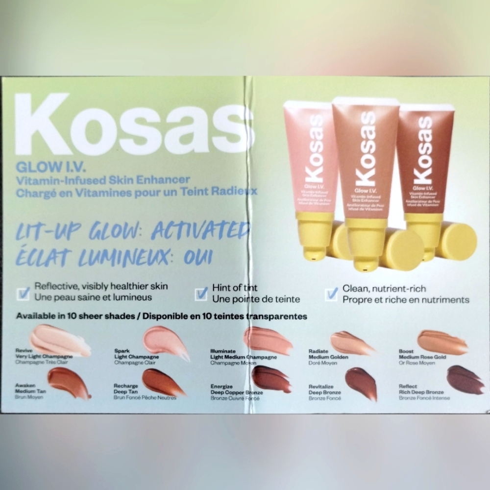 Kosas GLOW I.V. Vitamin-Infused Skin Enhancer SAMPLE SET Spark, Awaken